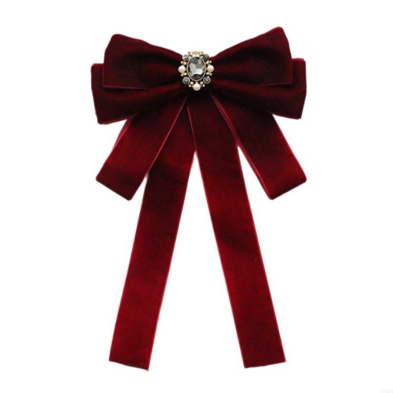 Bow Tie Pre Tied - Dasi Kupu-kupu Beludru Wanita dengan Manik-manik