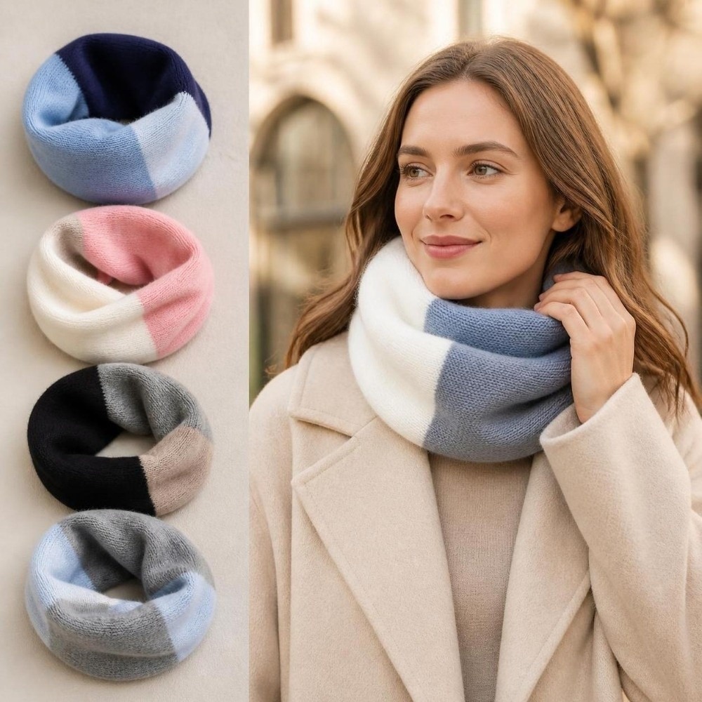 Infinity Scarf Knit - Syal Rajut Warna-warni dengan Aksen Lembut,