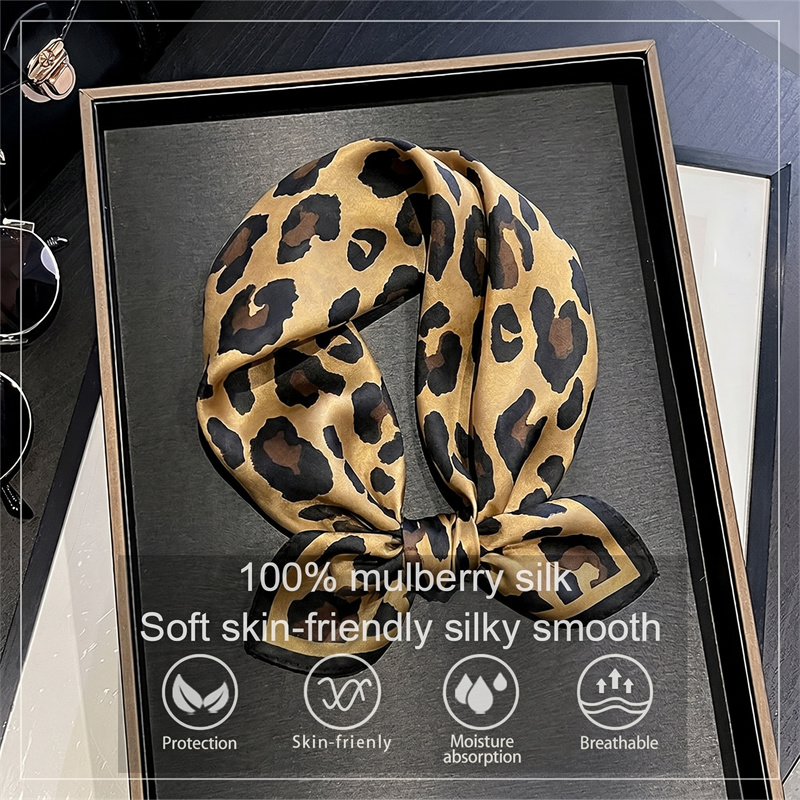 Scarf Silk Square - Syal Persegi Sutra 100% Motif Macan