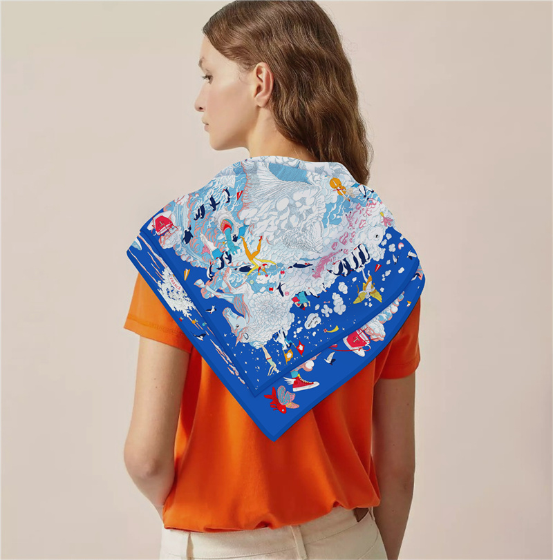 Syal Sutra Kain Kepar POBING S - Scarf Silk Square ulasan dan harga