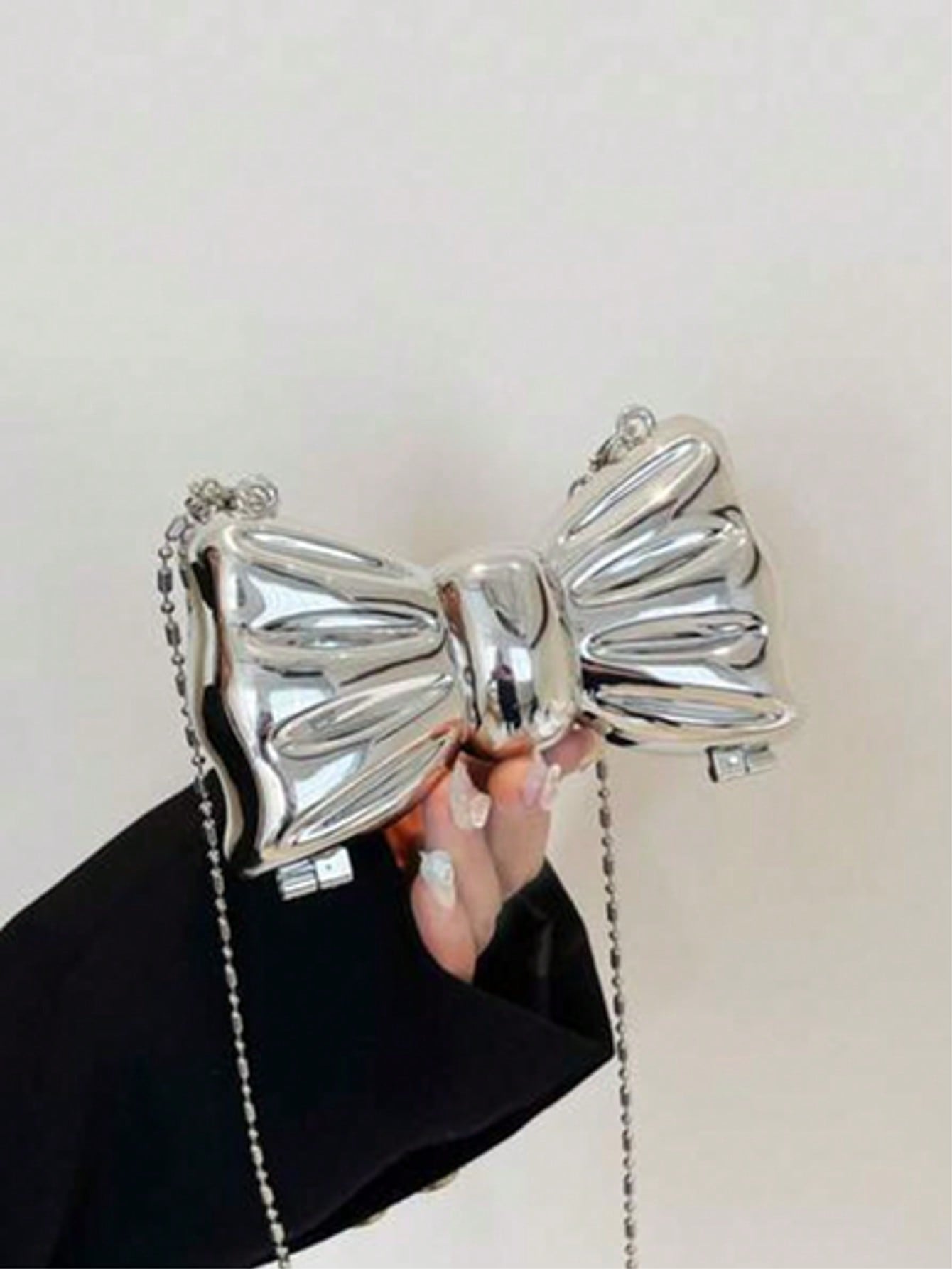 Tas Clutch Mini dengan Hiasan  - Tie Clip Silver ulasan dan harga
