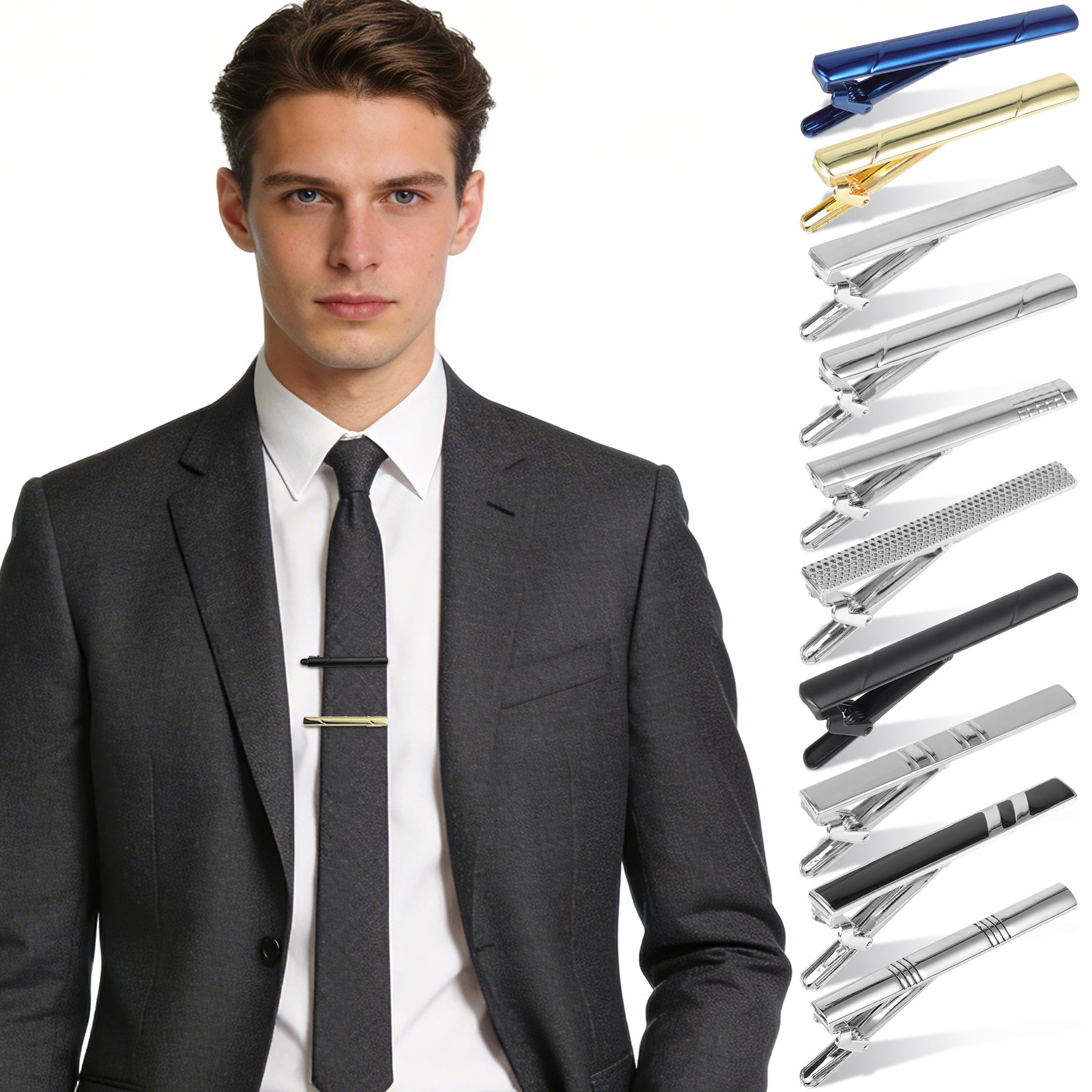 10 Buah Set Klip Dasi Klasik u - Tie Bar Set Gift ulasan dan harga
