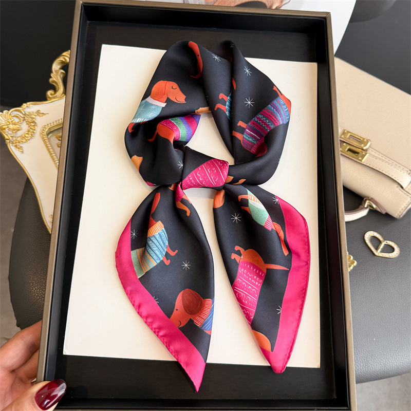 Syal Bandana Motif Anjing Wien - Scarf Silk Square ulasan dan harga