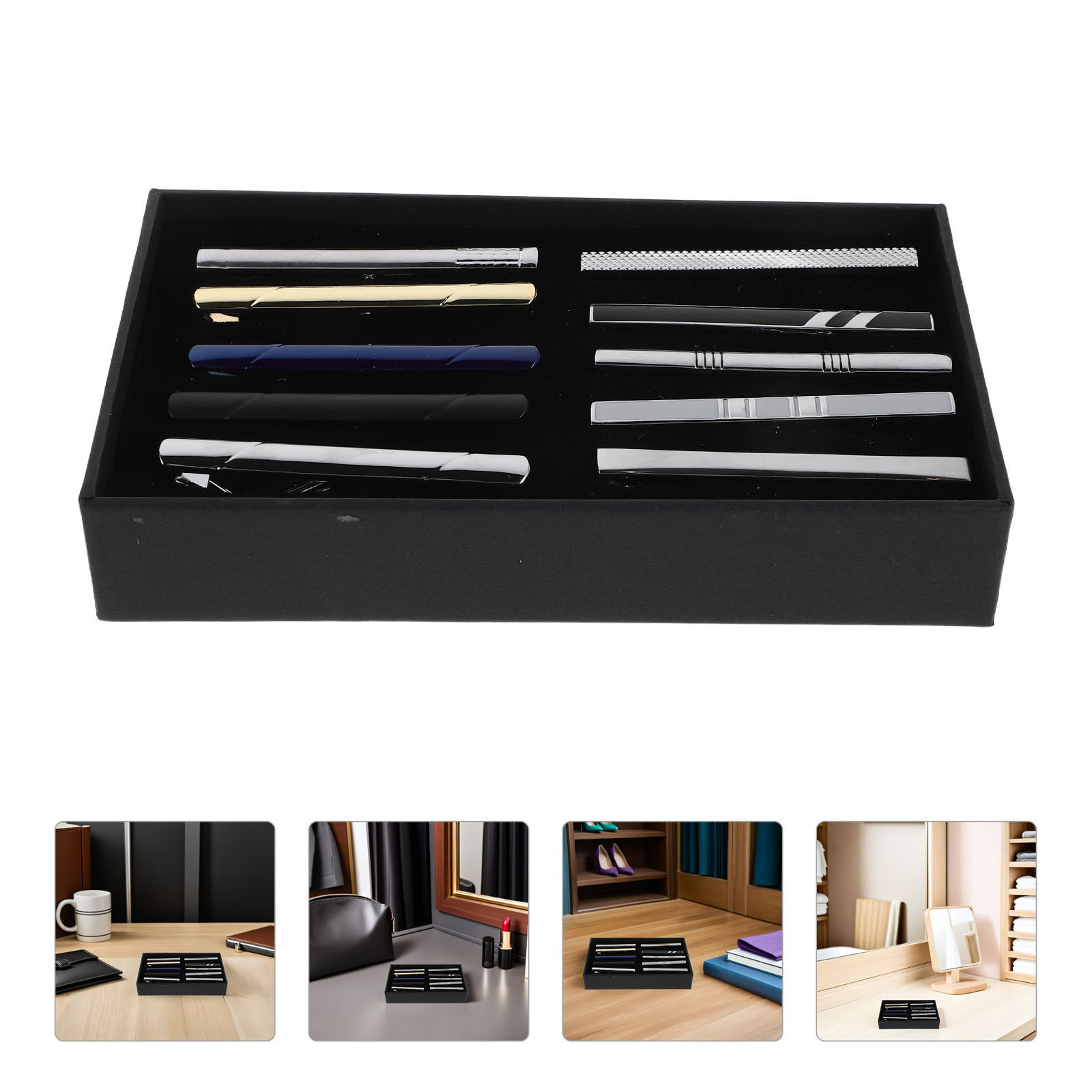 10 Buah Set Klip Dasi, Klip Da - Tie Bar Set Gift ulasan dan harga